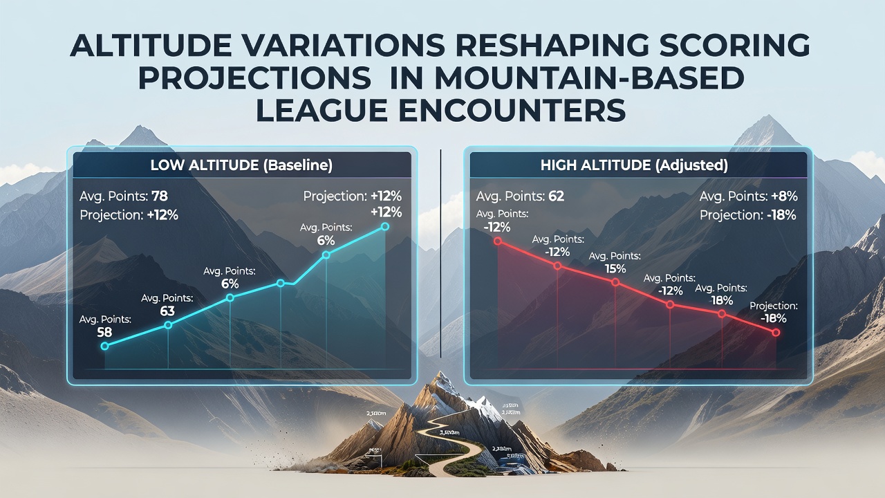 Data visualization showing goal averages at different altitudes across multiple leagues