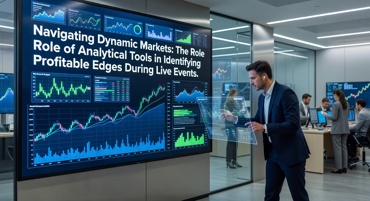Real-time analytical dashboard showing live market fluctuations and edge detection metrics during a high-volatility event