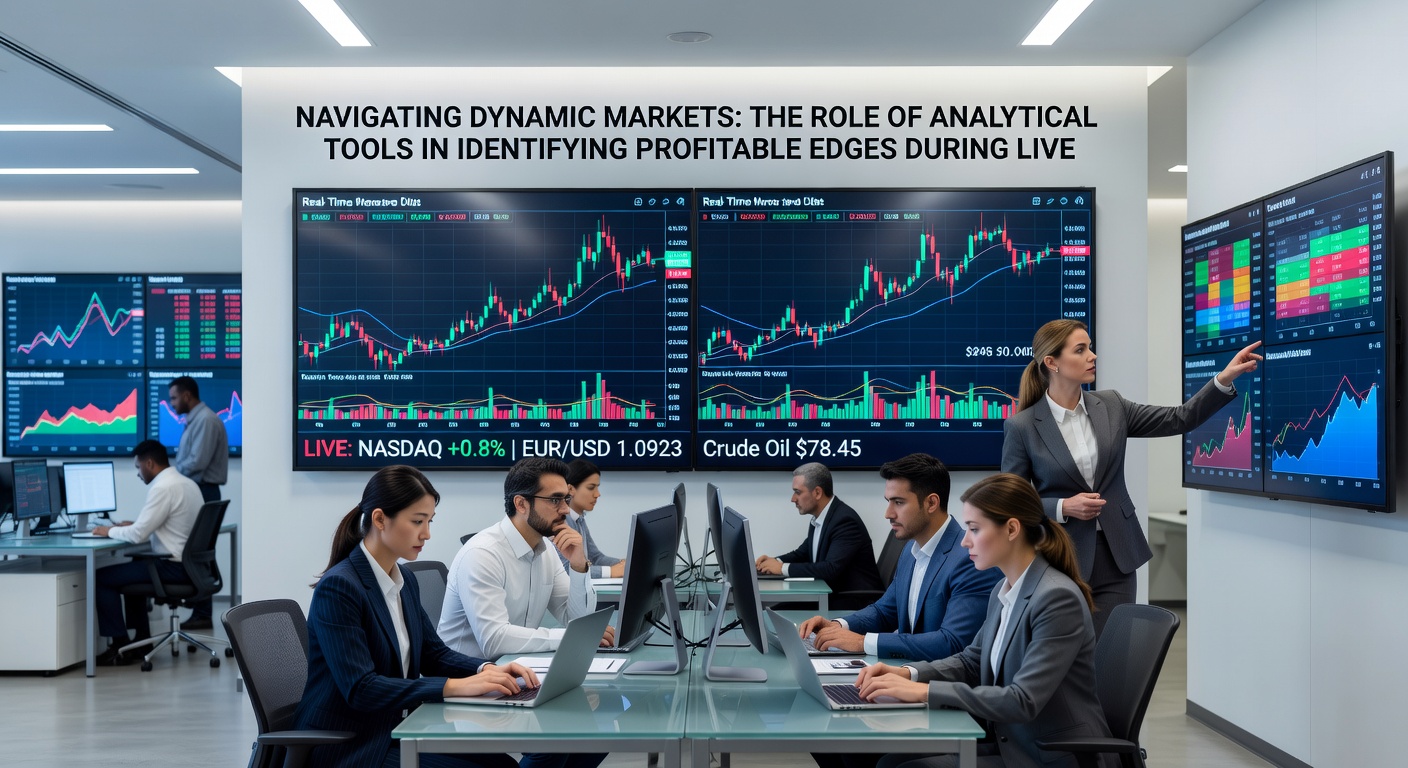 Live event analytics interface illustrating edge identification across correlated markets and data streams