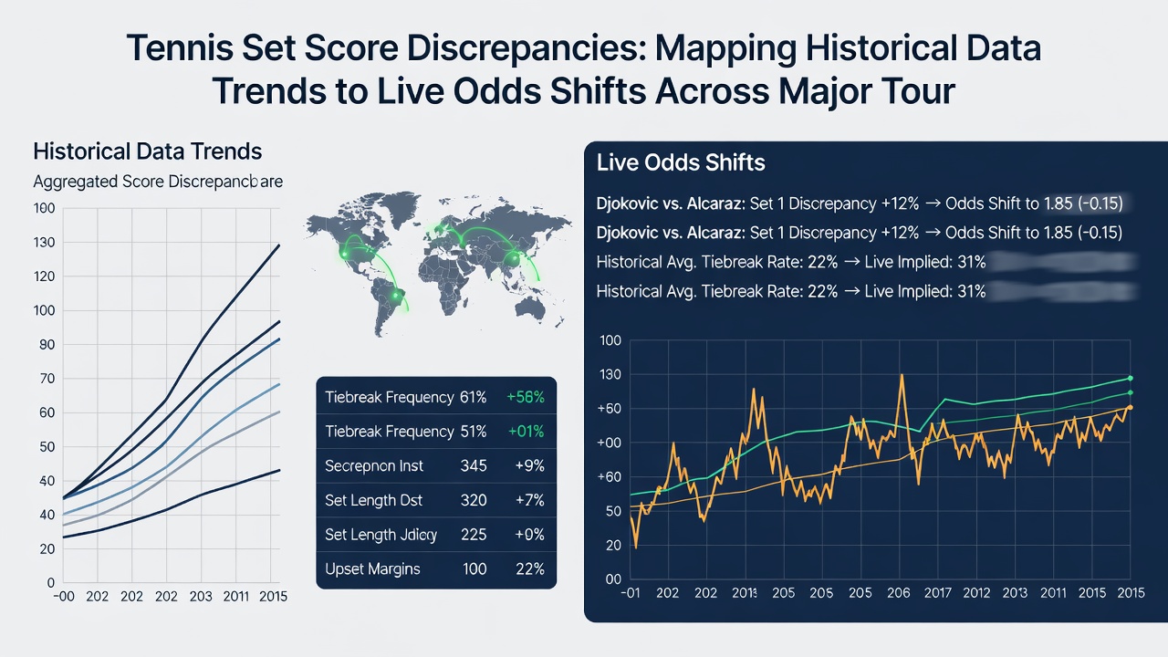 Live tennis odds movement chart illustrating set score impacts on betting markets